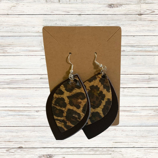 2 tone Leopard earrings